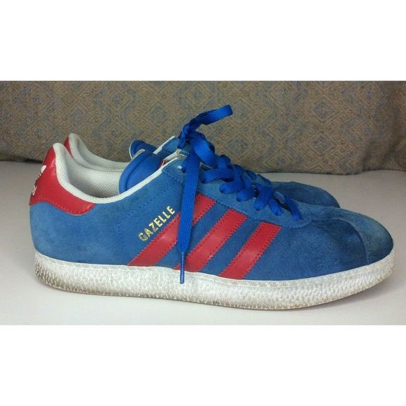mens adidas gazelle ii red suede trainers